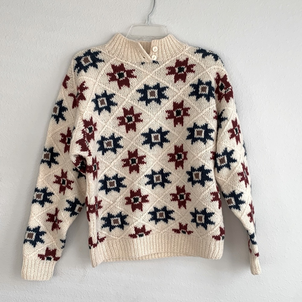 Vintage Woolrich star pattern chunky sweater